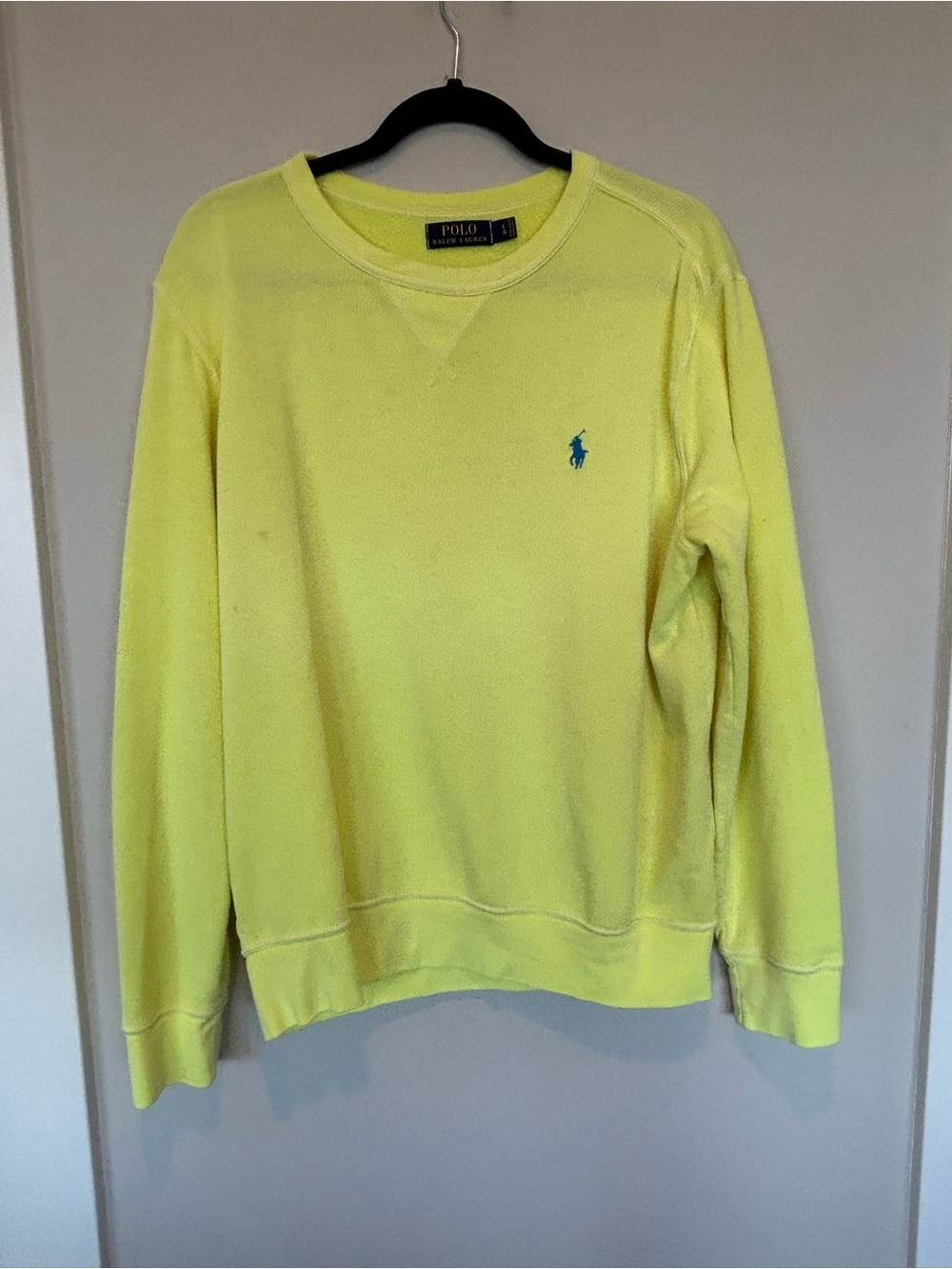 Polo by Ralph Lauren Bright Yellow Sweatshirt with Blue Pony Logo